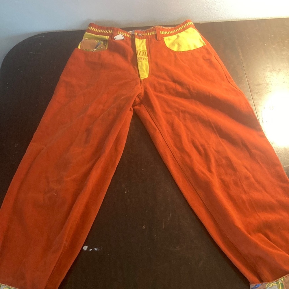 Major Damage high waisted multi-color pants